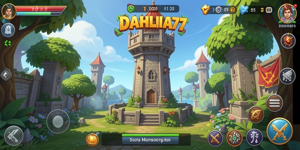 Gameplay seru Tower Defense dalam DAHLIA77 dengan grafis menawan.