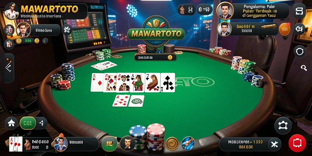 Screenshot utama MAWARTOTO menampilkan gameplay Poker yang mendebarkan.